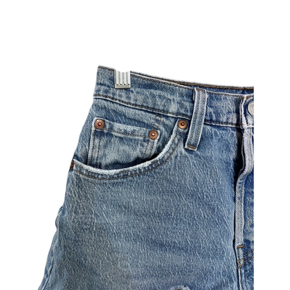 Levi Strauss 501 Button Fly Denim Cutoff Jean Shorts Size 25 Blue Casual Cotton - Picture 2 of 6
